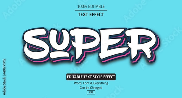 Fototapeta Super Grafitti Text Effect, Editable Text Effect