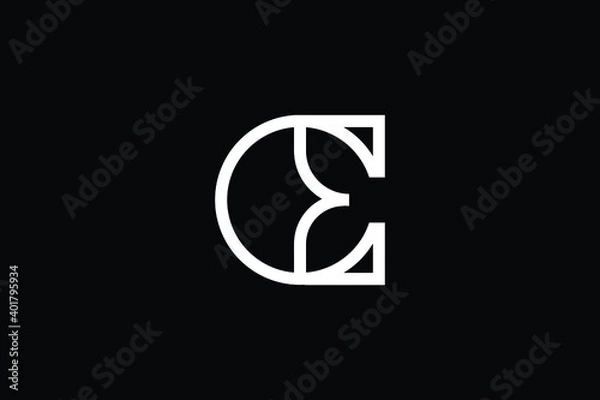 Fototapeta CE logo letter design on luxury background. EC logo monogram initials letter concept. CE icon logo design. EC elegant and Professional letter icon design on black background. C E EC CE