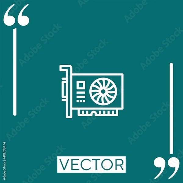 Fototapeta vga card vector icon Linear icon. Editable stroke line