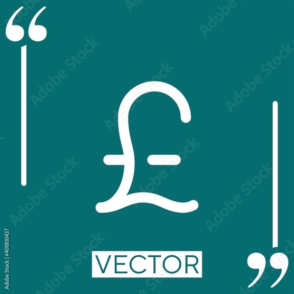 Fototapeta pound sterling vector icon Linear icon. Editable stroke line