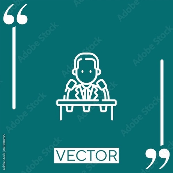 Fototapeta martin luther king vector icon Linear icon. Editable stroke line