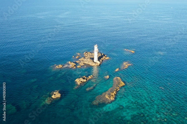 Fototapeta 愛媛県愛南町　塩子島黒碆灯台