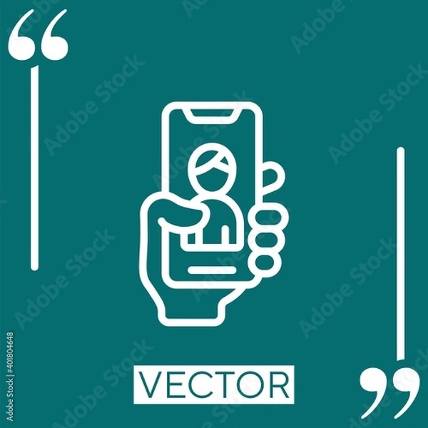Fototapeta selfies vector icon Linear icon. Editable stroke line