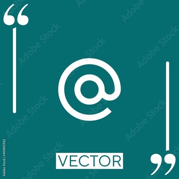 Fototapeta arroba vector icon Linear icon. Editable stroke line