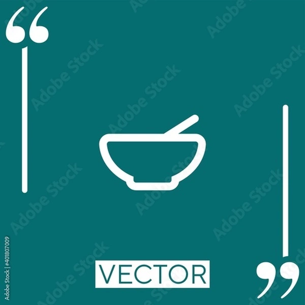 Fototapeta bowl outline vector icon Linear icon. Editable stroke line