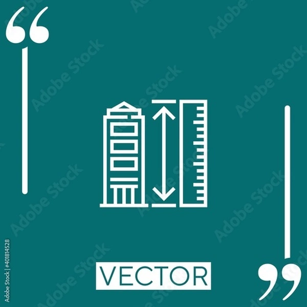 Fototapeta building   vector icon Linear icon. Editable stroke line