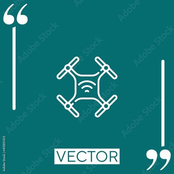 Fototapeta drone vector icon Linear icon. Editable stroke line
