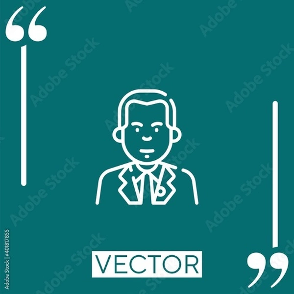 Fototapeta martin luther king vector icon Linear icon. Editable stroke line