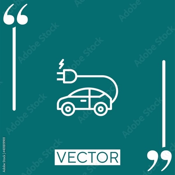 Obraz electric car vector icon Linear icon. Editable stroke line
