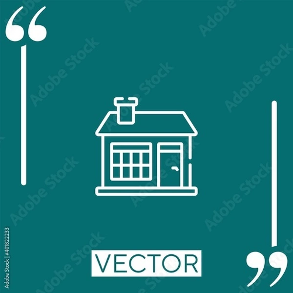 Fototapeta house vector icon Linear icon. Editable stroke line