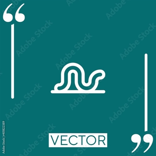 Fototapeta worm vector icon Linear icon. Editable stroke line