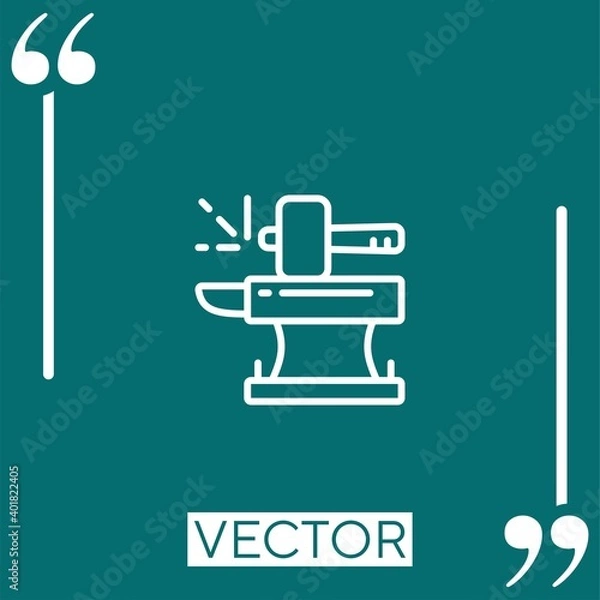 Fototapeta blacksmith vector icon Linear icon. Editable stroke line