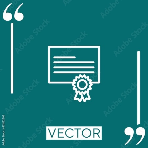 Fototapeta license vector icon Linear icon. Editable stroke line