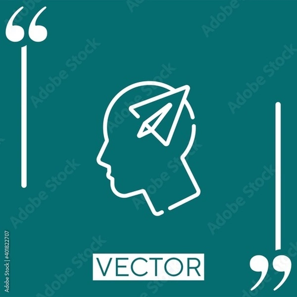 Fototapeta imagination vector icon Linear icon. Editable stroke line