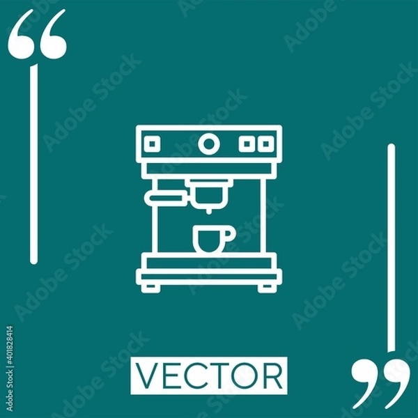 Fototapeta coffee machine vector icon Linear icon. Editable stroke line