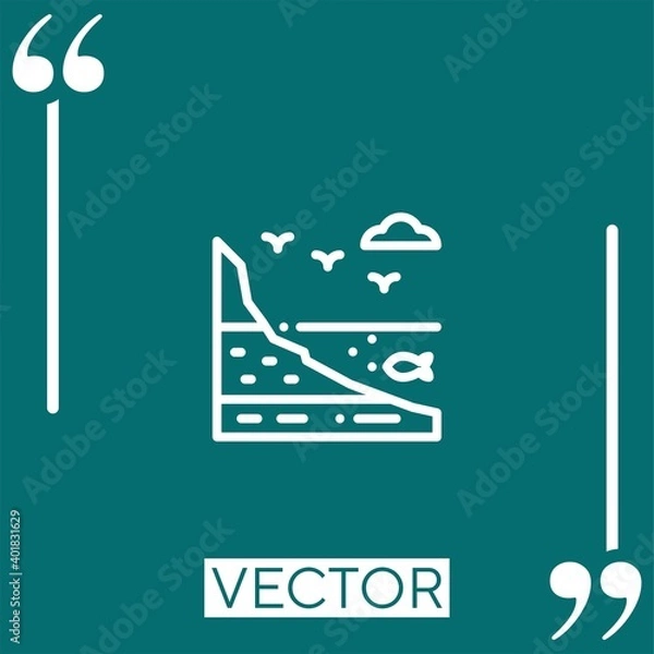 Obraz shore vector icon Linear icon. Editable stroked line
