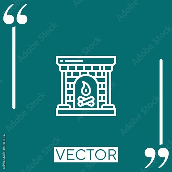 Obraz fireplace vector icon Linear icon. Editable stroked line