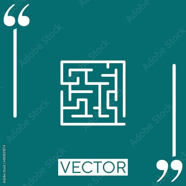 Obraz maze vector icon Linear icon. Editable stroked line
