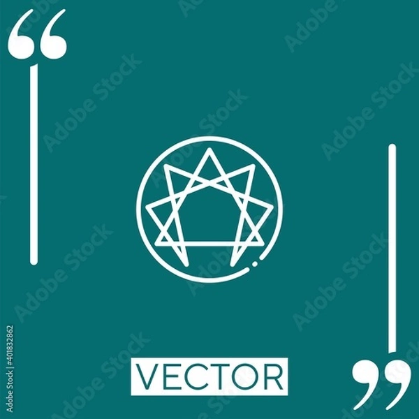 Obraz enneagram vector icon Linear icon. Editable stroked line