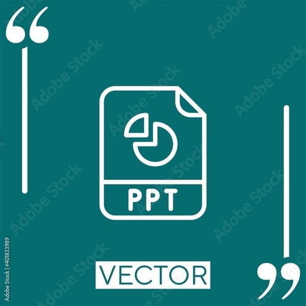 Fototapeta ppt vector icon Linear icon. Editable stroke line