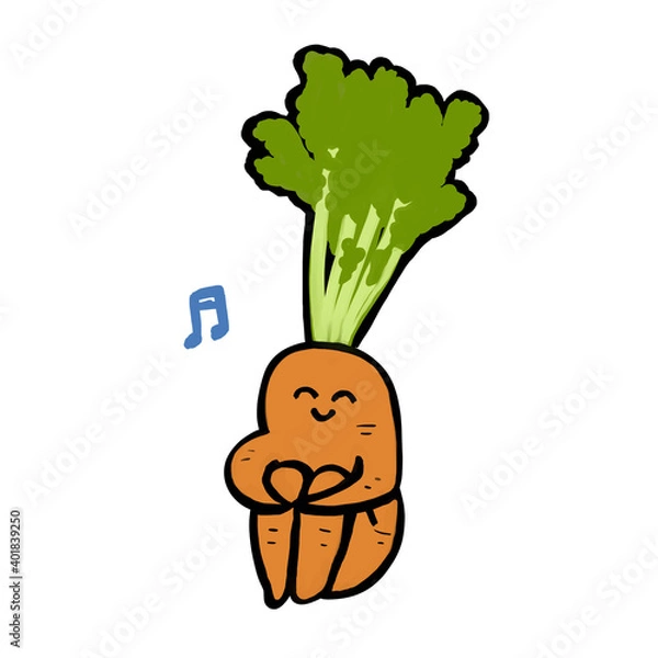 Obraz おもしろい野菜　人参　体育座り　訳あり野菜
キャラクター　規格外