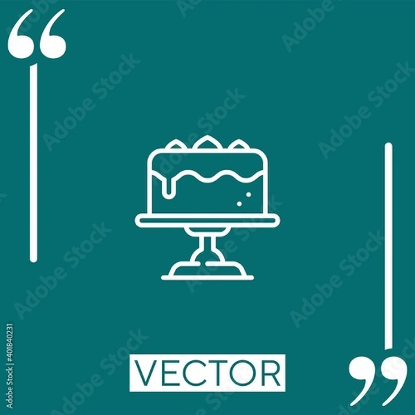 Fototapeta cake   vector icon Linear icon. Editable stroked line