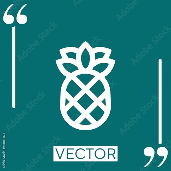 Obraz pineapple vector icon Linear icon. Editable stroked line