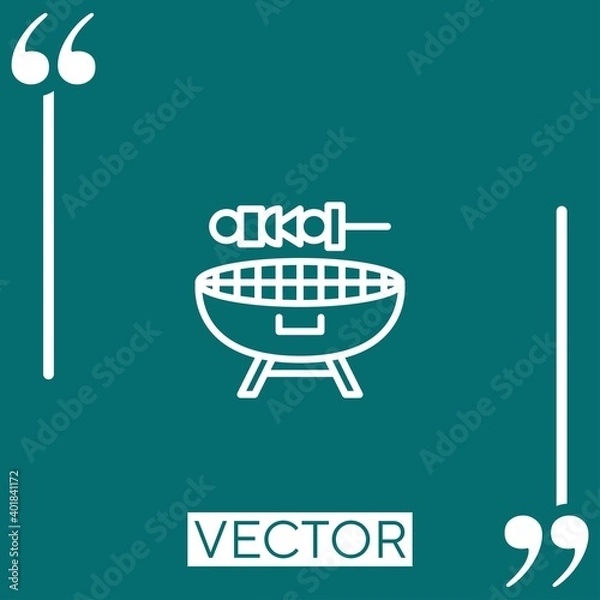 Fototapeta barbecue vector icon Linear icon. Editable stroked line