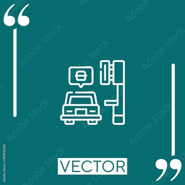 Fototapeta drive thru vector icon Linear icon. Editable stroked line