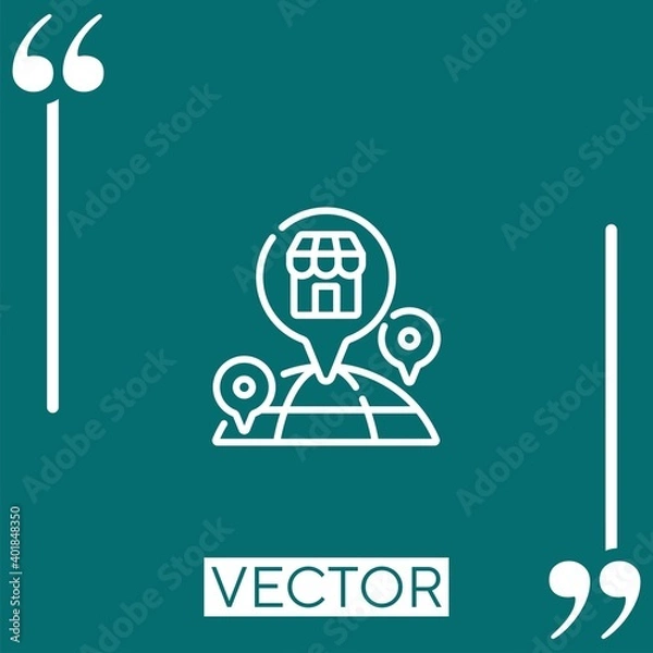 Fototapeta franchise vector icon Linear icon. Editable stroked line