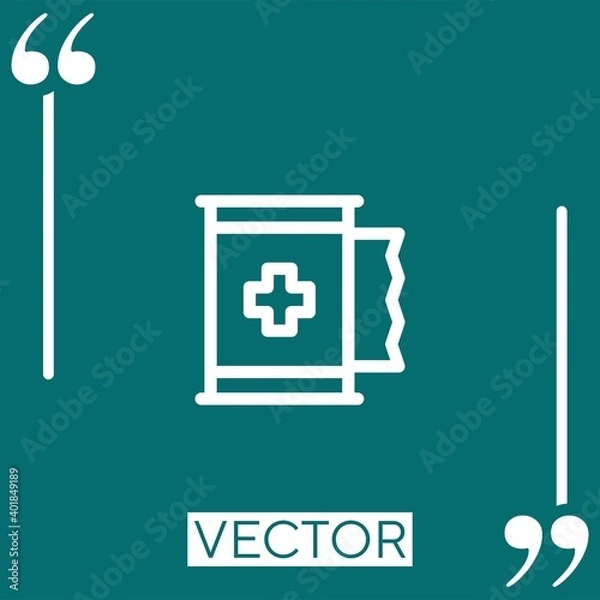 Fototapeta surgical tape vector icon Linear icon. Editable stroked line