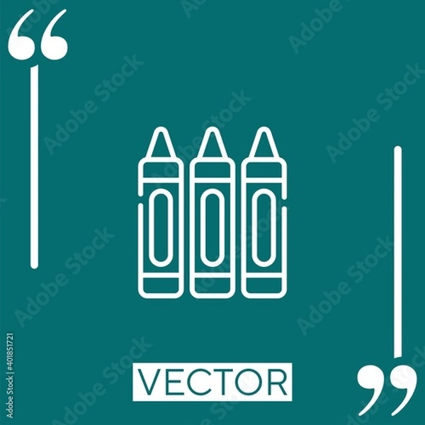 Fototapeta crayons vector icon Linear icon. Editable stroked line