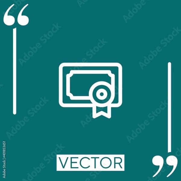 Obraz diploma vector icon Linear icon. Editable stroked line