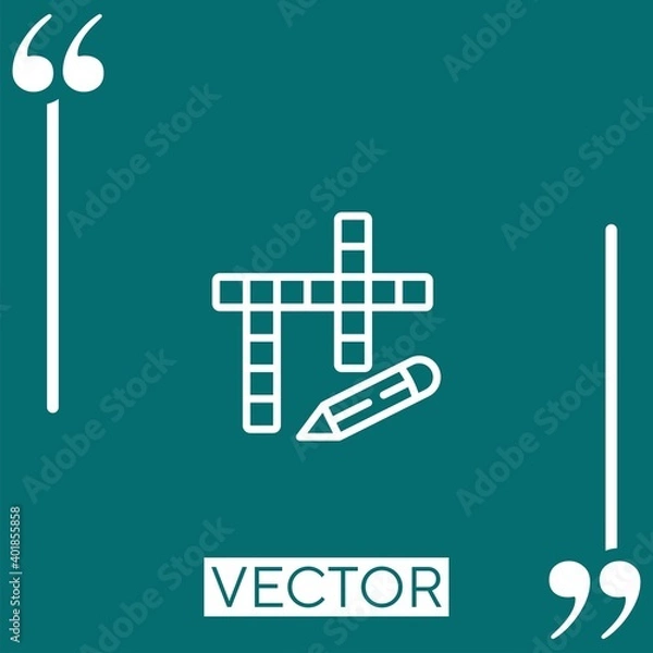 Fototapeta crossword Linear icon. Editable stroke line