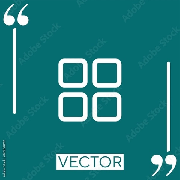 Obraz four squares button of view options Linear icon. Editable stroke line