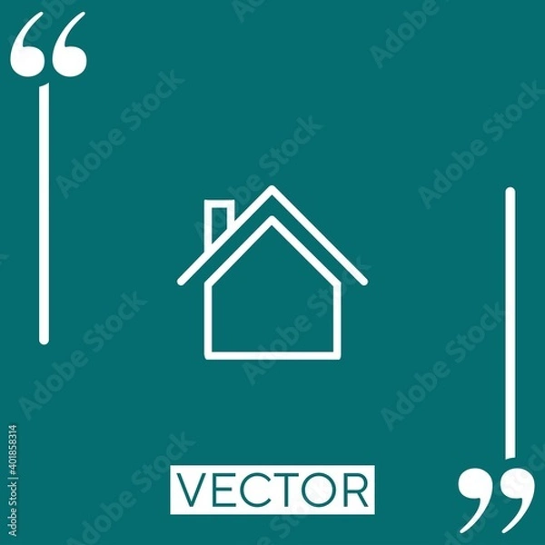 Fototapeta home symbol Linear icon. Editable stroke line