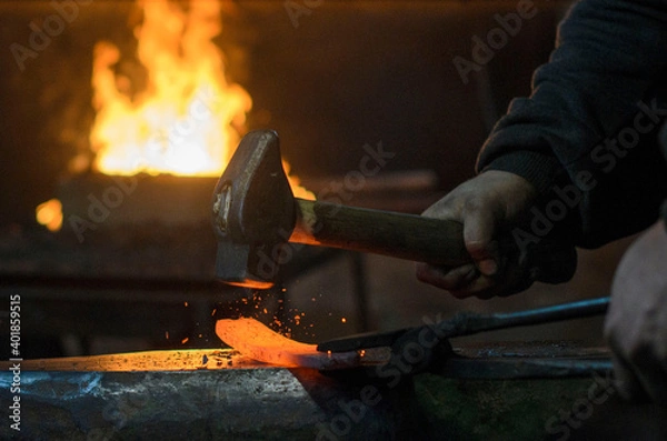 Fototapeta blacksmith at work