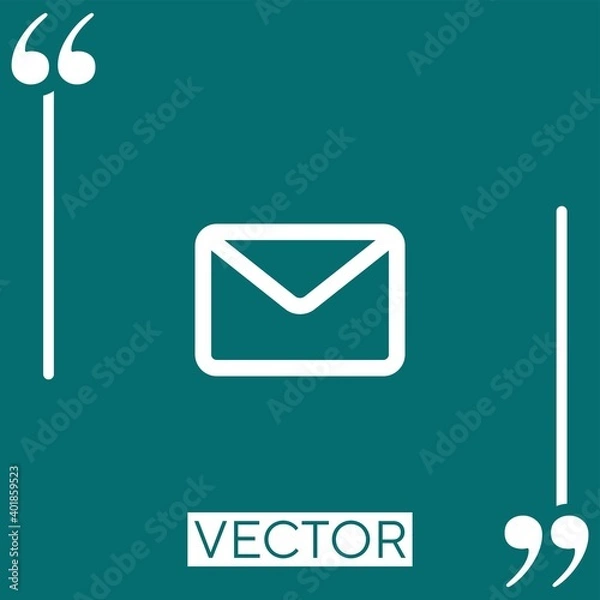 Fototapeta new email outlined envelope back Linear icon. Editable stroke line