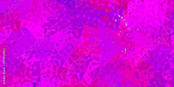 Fototapeta Light purple, pink vector layout with triangle forms.