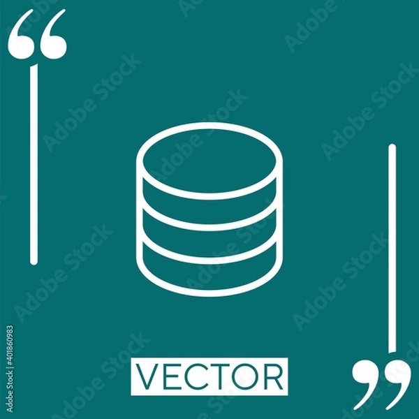 Fototapeta stack of three coins Linear icon. Editable stroke line