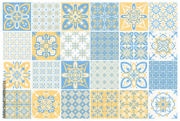 Obraz Traditional ornate portuguese tiles azulejos. Vintage pattern for textile design.