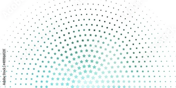 Fototapeta Light Blue, Green vector texture with beautiful stars.
