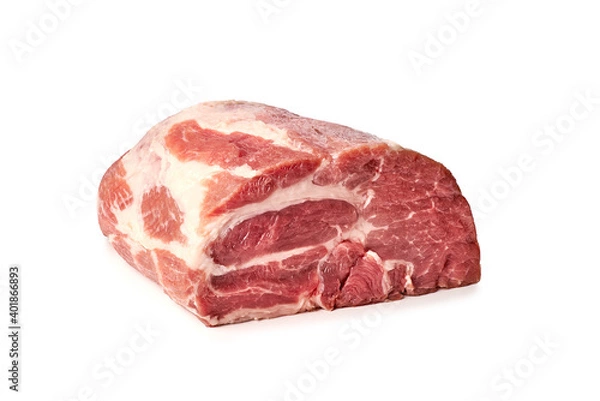 Obraz Raw pork shoulder on white background