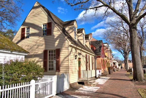 Obraz Row of Colorful colonial homes in Virginia