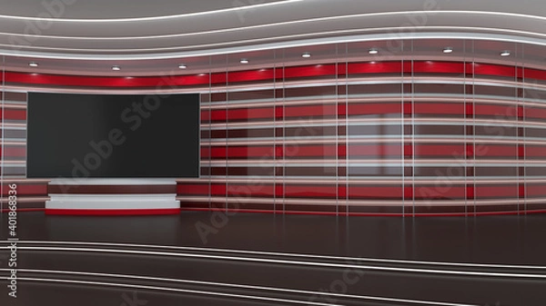 Obraz Virtual  Studio 3d  background with  horizontal strips