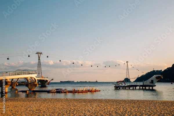 Obraz Sunset of Songdo beach in Busan, Korea