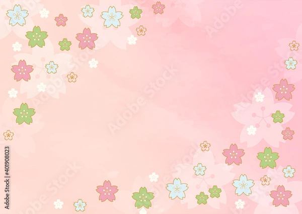 Fototapeta 桜の和風背景素材