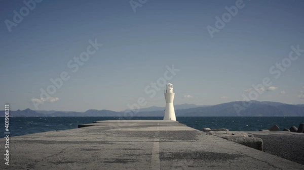 Fototapeta 白い灯台 海景