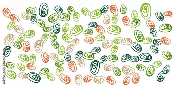 Fototapeta Tropical flowers border seamless pattern in sketch style on white background - hand drawn exotic blooms of monstera, protea, magnolia and plumeria with colorful line contour. Vector illustration