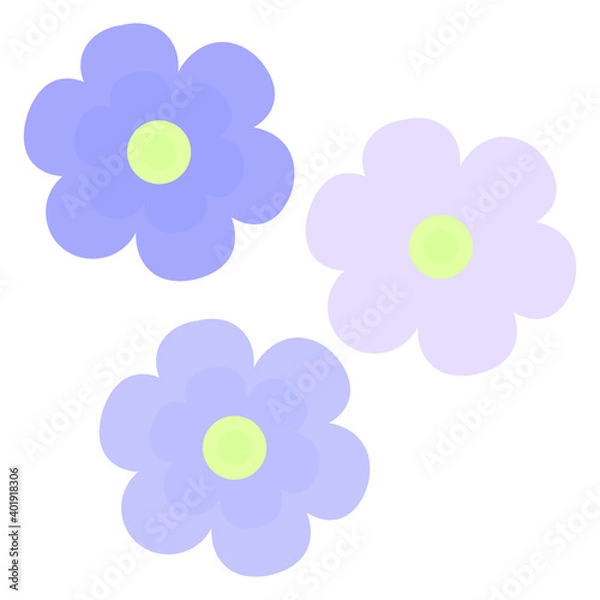 Obraz vector illustration with flowers on a white background